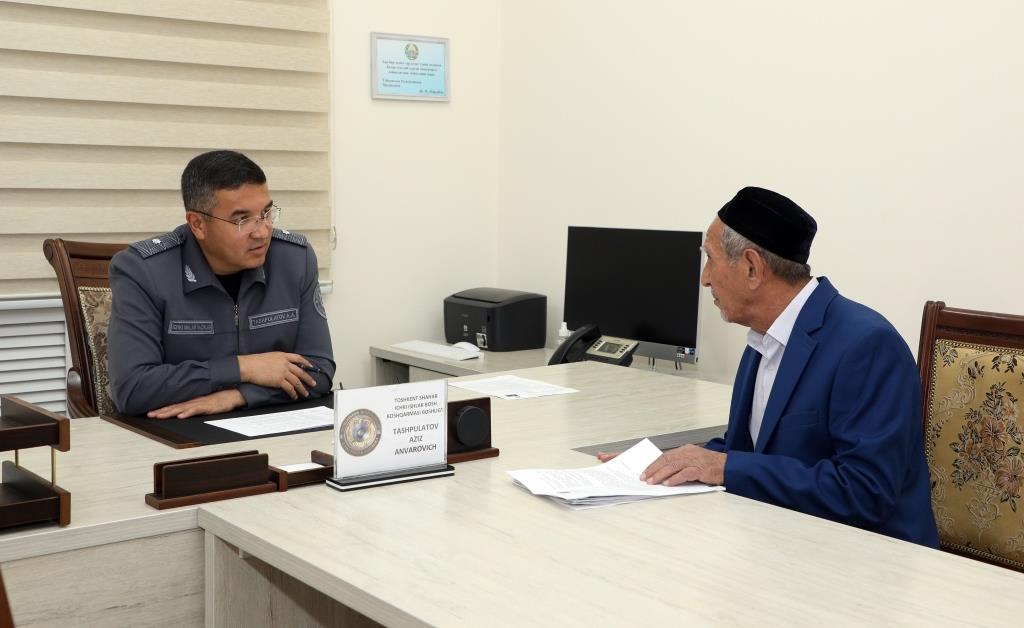 В ГУВД г. Ташкента состоялся очередной прием граждан начальника главного управления 