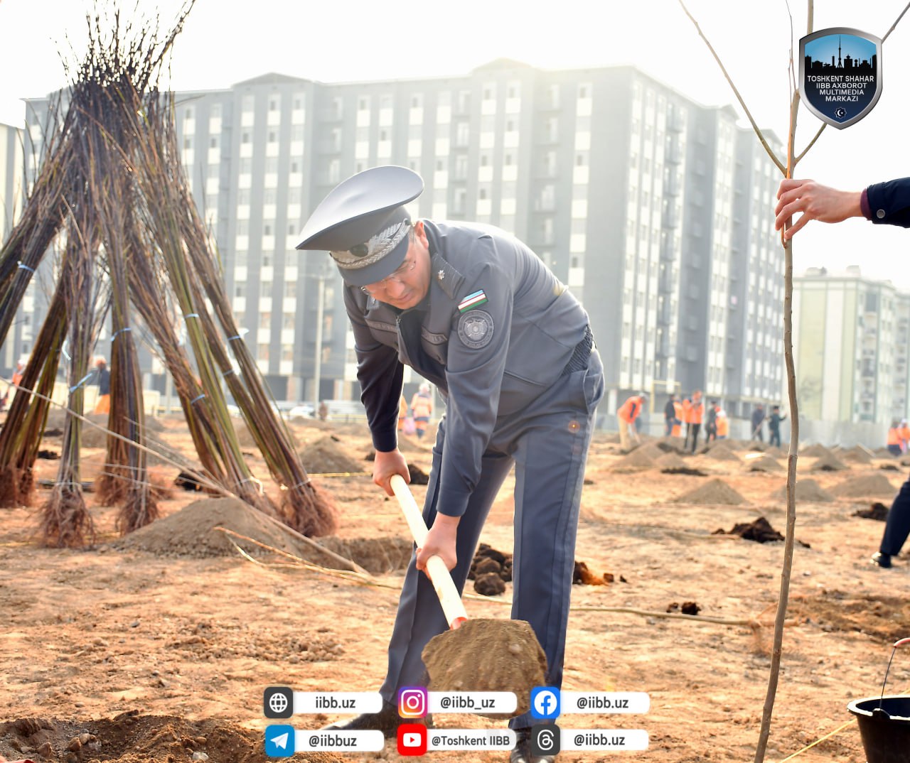 ГУВД г. Ташкента: в рамках акции «Яшил макон» в Янгихаётском районе высажены деревья  