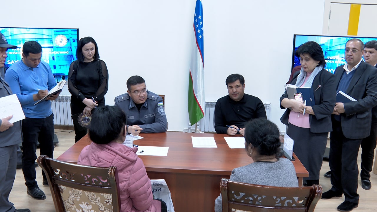 Очередной приём начальника ГУВД города Ташкента состоялся в махалле «Дильбог» Чиланзарског...