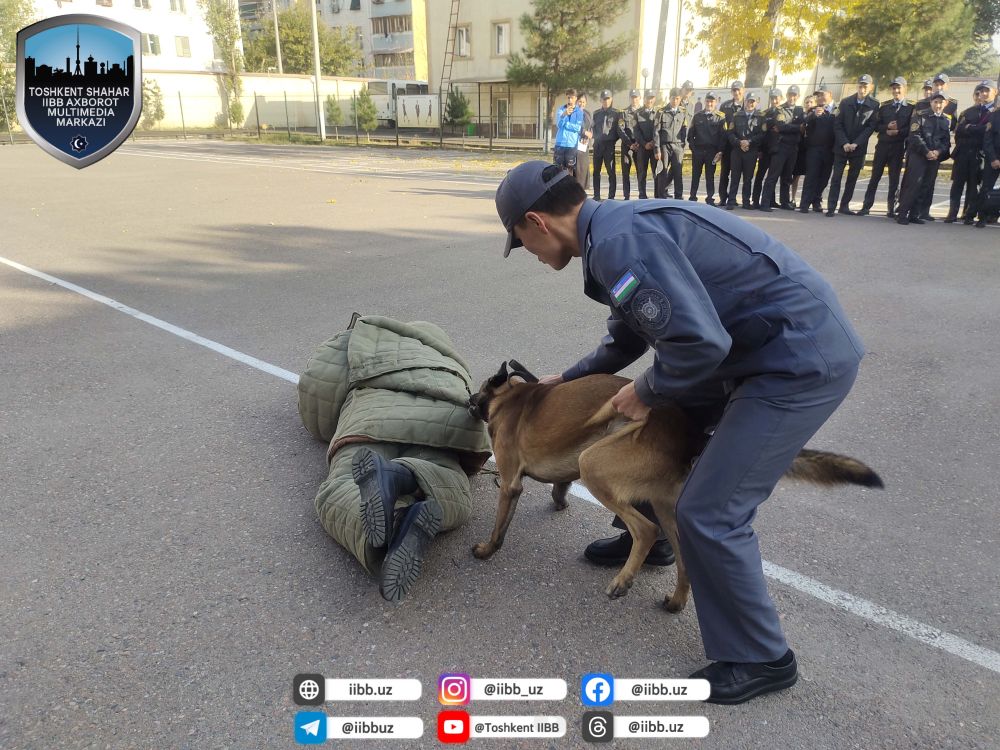 Сотрудники кинологической службы ГУВД столицы посетили Ташкентский академический лицей №1 ...